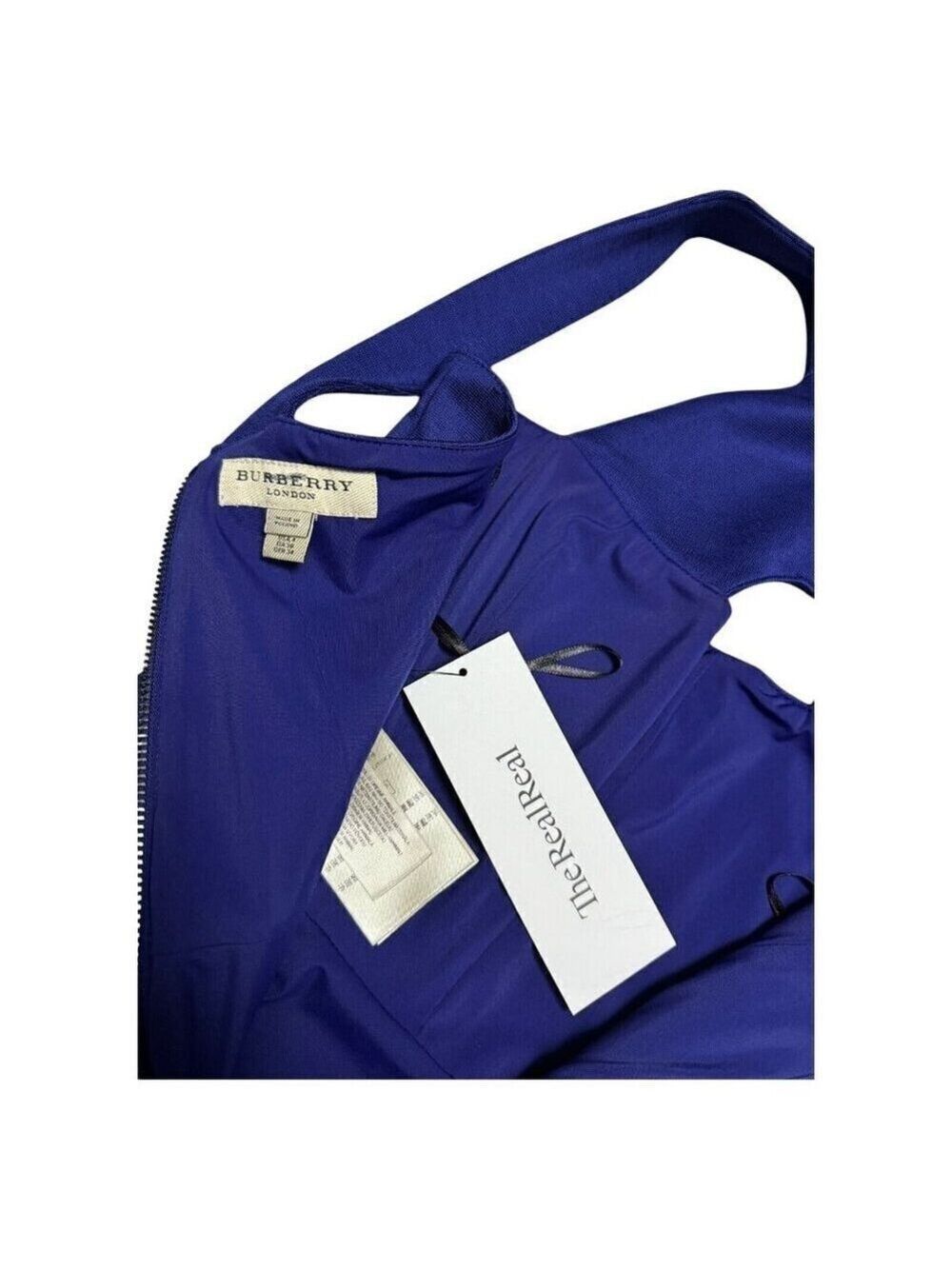 STUNNING Burberry London Blue Sleeveless Sheath Business Casual Cute Dress Small - Picture 4 of 8